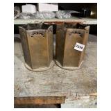 PR BRASS HEXAGONAL CANDLE HOLDERS, PIERCED