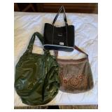 BAEKGAARD LTD LEATHER TOTE, MELIE BIANCO GREEN