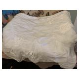 WHITE EMBROIDERED BEDDING SET, FLORAL MOTIF,