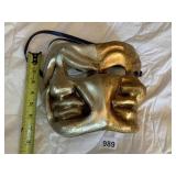 VENETIAN MASK, ABSTRACT HANDS DESIGN, GILT AND