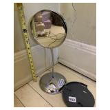 CHROME VANITY MIRROR, ADJUSTABLE NECK, 1X, 5X,
