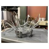 ARTHUR COURT SERVING BOWL, CLEAR GLASS W/ CAST
