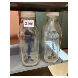 TRICKLING SPRINGS ORGANIC GLASS MILK BOTTLES W/