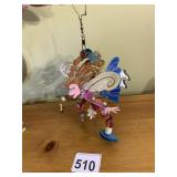 METAL FAIRY ORNAMENT, HAND-PAINTED, MULTICOLORED,