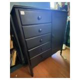 PAINTED WOODEN CHEST OF DRAWERS W/ SIDE CABINET,