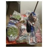 ASSORTED FLORAL CRAFT SUPPLIES, MOSS, GOLD PINE