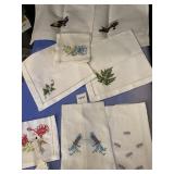 ANTHROPOLOGIE HOME EMBROIDERED LINEN NAPKINS,