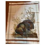 VTG TEXTILES, EMBROIDERED TURKEY TABLE RUNNER,