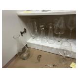 ASSORTED CRYSTAL STEMWARE, INCL ETCHED VASE,