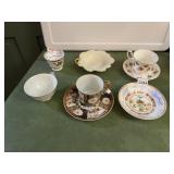 ASSORTED FINE CHINA TEA CUPS AND SAUCERS,