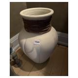 PIER 1 CERAMIC VASE, OFF-WHITE FINISH, WRAPPED