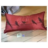 RODEO HOME LUMBAR THROW PILLOW, RED SILK-LOOK