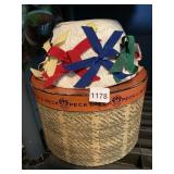 TREBOR ORIGINAL STRAW HAT, RIBBON TRIM, MADE IN