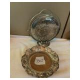 SILVER-PLATED PIERCED SERVING TRAY W/ HANDLE,