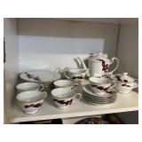 KORAN CHINA HAND PAINTED TEA SERVICE, WHITE