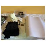 COACH LEATHER LUGGAGE TAG, PLUSH BEAR, KNIT