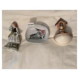 GOEBEL PORCELAIN WALL FONT, FIGURAL GIRL, W