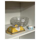 SOLIMENE VIETRI CERAMIC BUTTER DISH, CRYSTAL