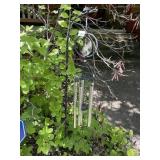 WIND CHIME W/ STAINED GLASS ACCENT, METAL TUBES,