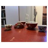 JAPANESE PORCELAIN BOWLS (4), ASSORTED DESIGNS,