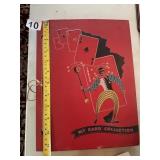 VTG MY CARD COLLECTION SCRAPBOOK, RED COVER W/