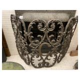 VTG CAST METAL FIREPLACE SCREEN, THREE-PANEL