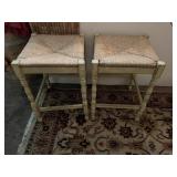 PR RUSTIC WOOD STOOLS, DISTRESSED PAINT FINISH,
