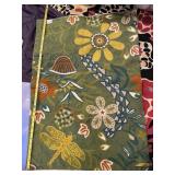 VTG WOOL EMBROIDERED WALL HANGING, FLORAL AND