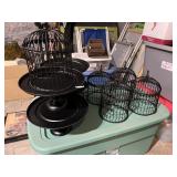 DECORATIVE METAL BIRD CAGE TOPPERS (4) AND