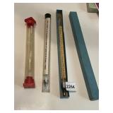 TRIPLE SCALE BEER AND WINE HYDROMETERS (3), GLASS