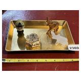 ASIAN DECORATIVE LOT: HAND-PAINTED STONE EGG ON