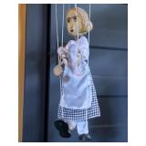 VTG MARIONETTE PUPPET, FEMALE FIGURE, WOODEN