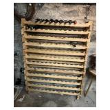 WOODEN WINE RACK, FREESTANDING, MULTI-TIERED,