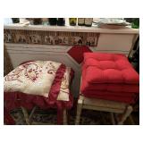 VTG CHAIR CUSHIONS, EMBROIDERED PAISLEY PATTERN