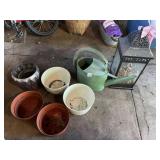 VTG METAL WATERING CAN, METAL LANTERN W/ DRIED