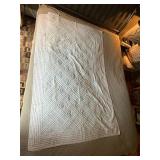 VTG TUFTED CHENILLE BEDSPREAD, FLORAL MOTIF,