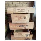 ASSORTED VTG WOODEN WINE CRATES (4), INCLUDES