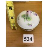 DRESDEN PORCELAIN TRINKET BOX, FLORAL MOTIF,
