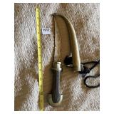 MIDDLE EASTERN JAMBIYA DAGGER, ORNATE BRASS