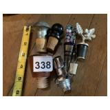 ASSORTED WINE BOTTLE STOPPERS, MILLEFIORI GLASS,
