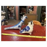 MEXICAN HAND-PAINTED CERAMIC BIRD FIGURINES,