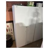 WHITE LAMINATE STORAGE CABINET, TWO DOORS,