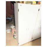 WHITE LAMINATE STORAGE CABINET, TWO DOORS,