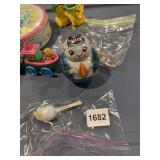 EASTER THEMED TOY LOT W/ TIN, PLASTIC FIGURES,
