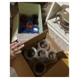 ASSORTED COLORED GLASS VOTIVE CANDLE HOLDERS