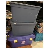 STERILITE PLASTIC STORAGE TOTES, STACKABLE, LIDS