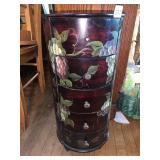 HAND-PAINTED WOODEN CABINET, GRAPE VINE MOTIF,