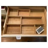 BAMBOO DRAWER ORGANIZER TRAY SET, METAL GRATER.