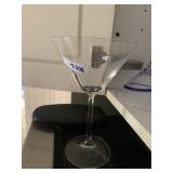 CLEAR GLASS MARTINI GLASSES, CONICAL BOWLS, TALL