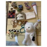 ASSORTED TOYS AND DECOR, INCLUDES PLUSH LAMB